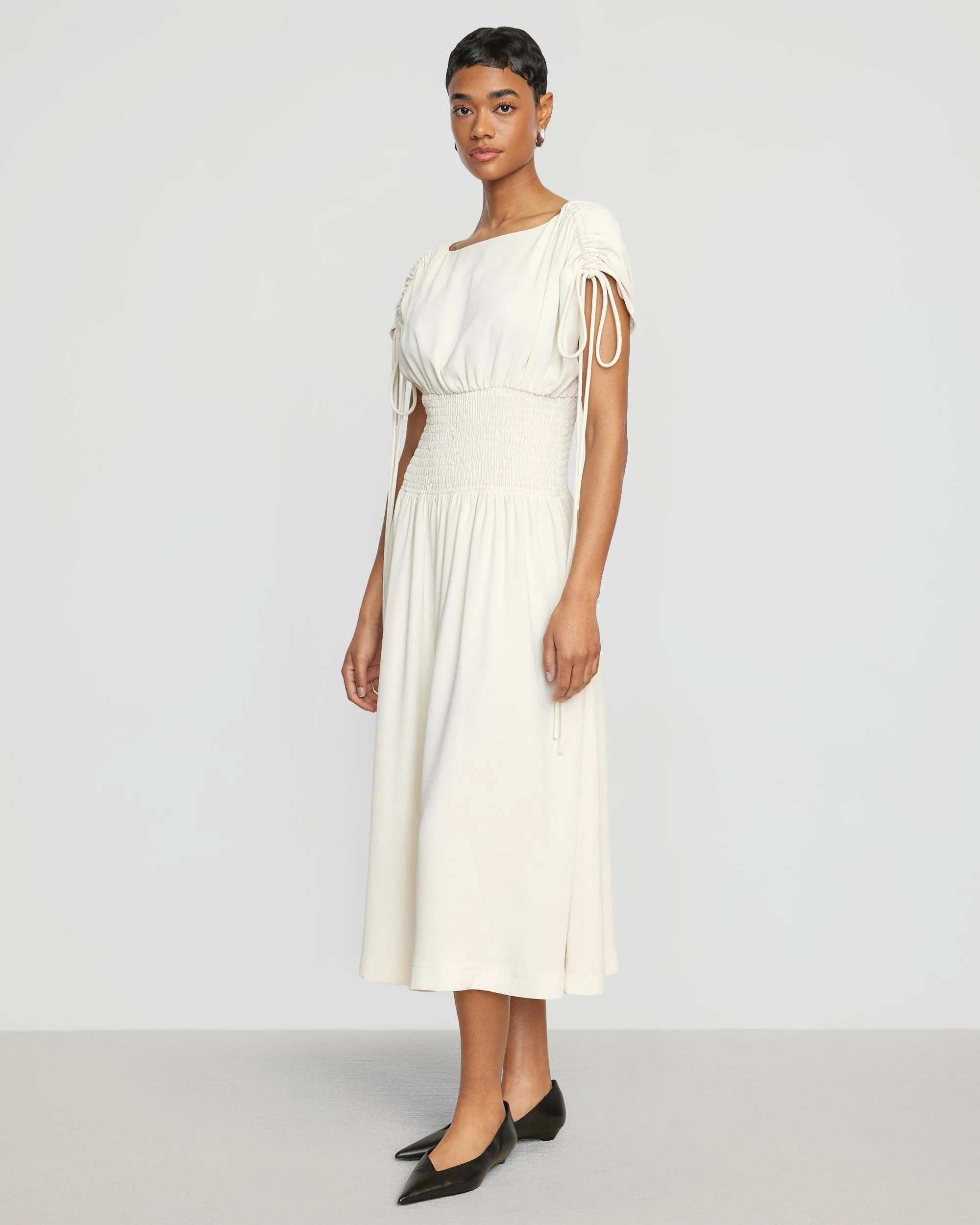 Ayumi Gathered-Shoulder Dress