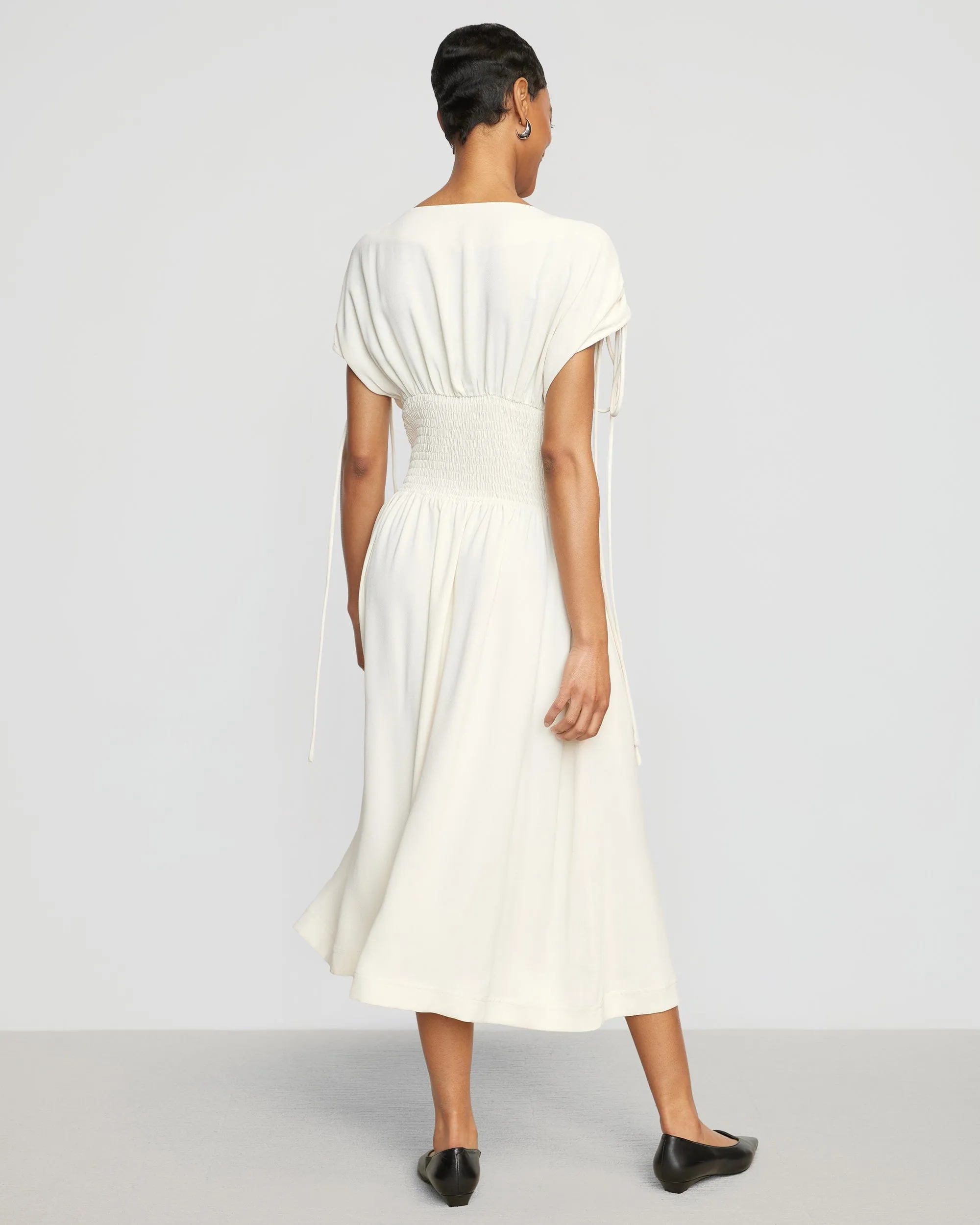 Ayumi Gathered-Shoulder Dress
