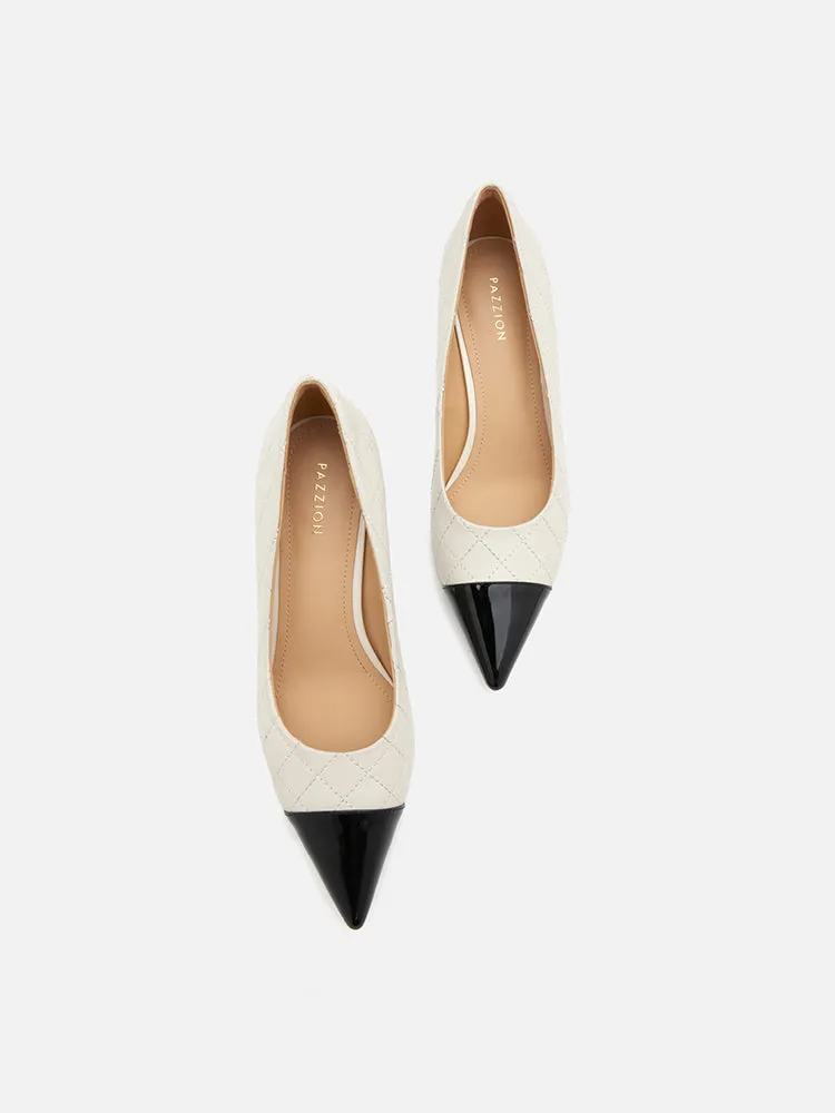 Eleanor Quilted Toe Cap Heels