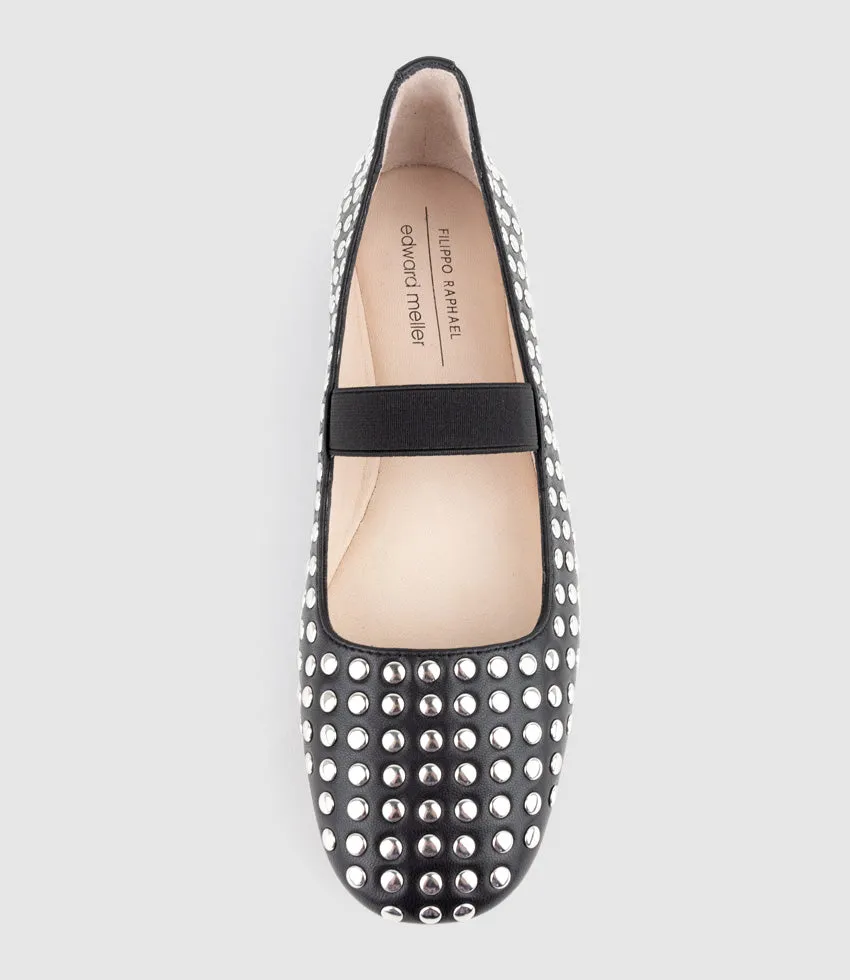 FIZZ Studded Ballet in Black