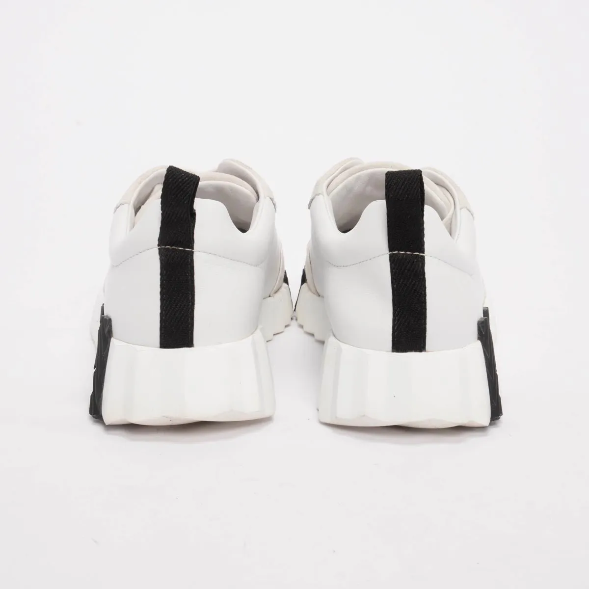Hermes White Calfskin & Suede Bouncing Sneakers 38