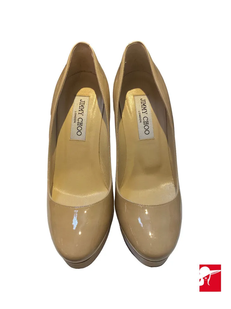 Jimmy Choo Cosmic patent platform pumps size 37/6.5