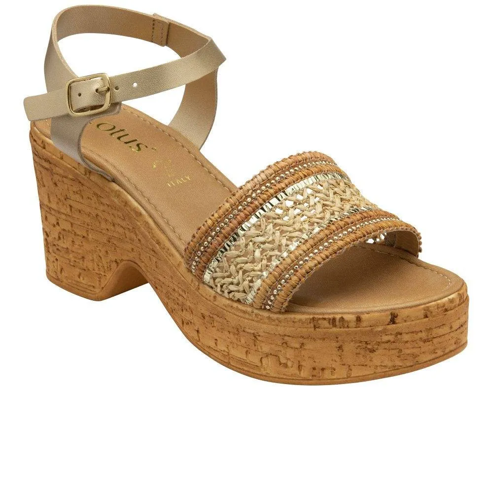 Lotus Chelsia Ladies Italian Natural Buckle Sandals