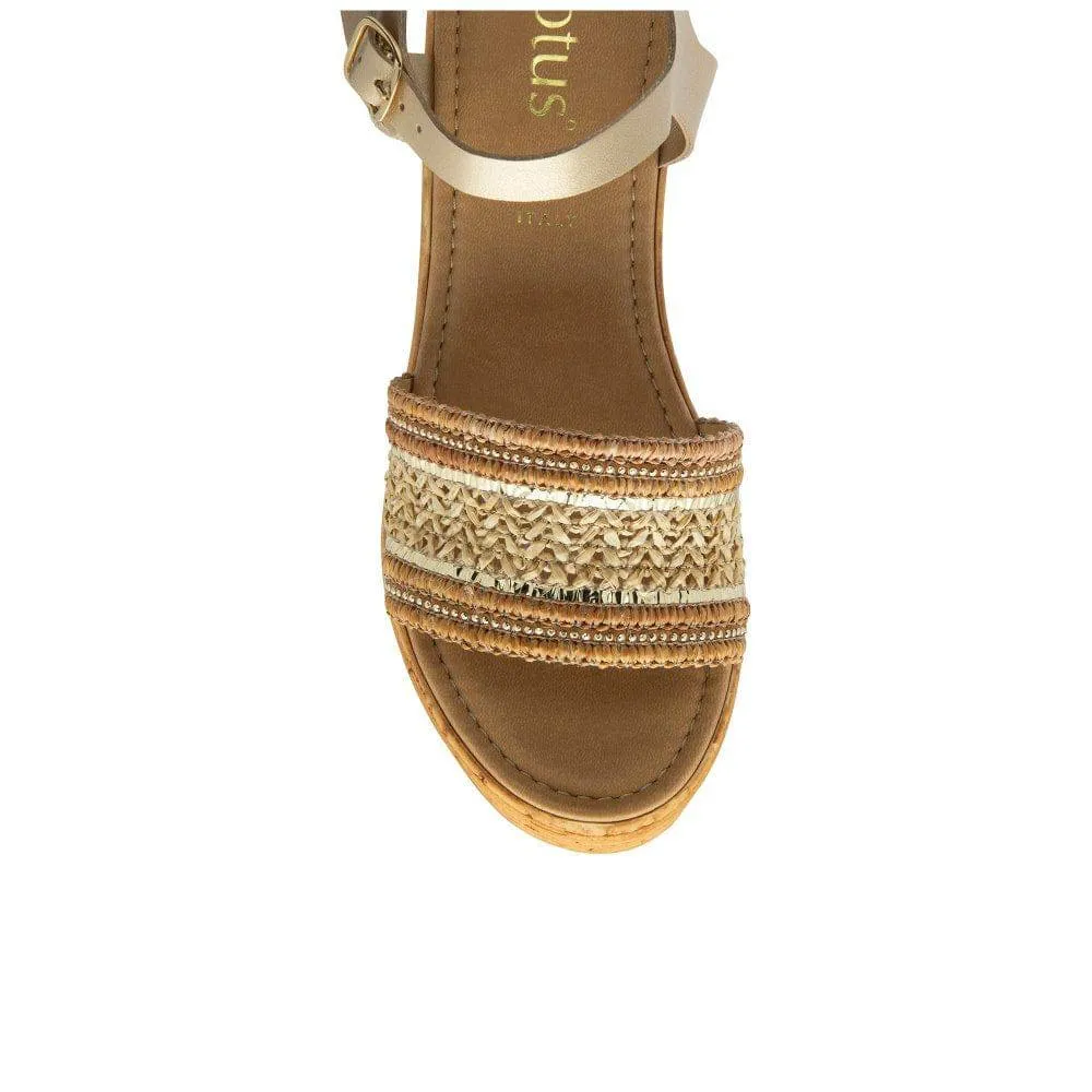 Lotus Chelsia Ladies Italian Natural Buckle Sandals