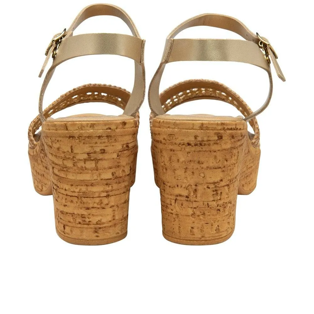Lotus Chelsia Ladies Italian Natural Buckle Sandals