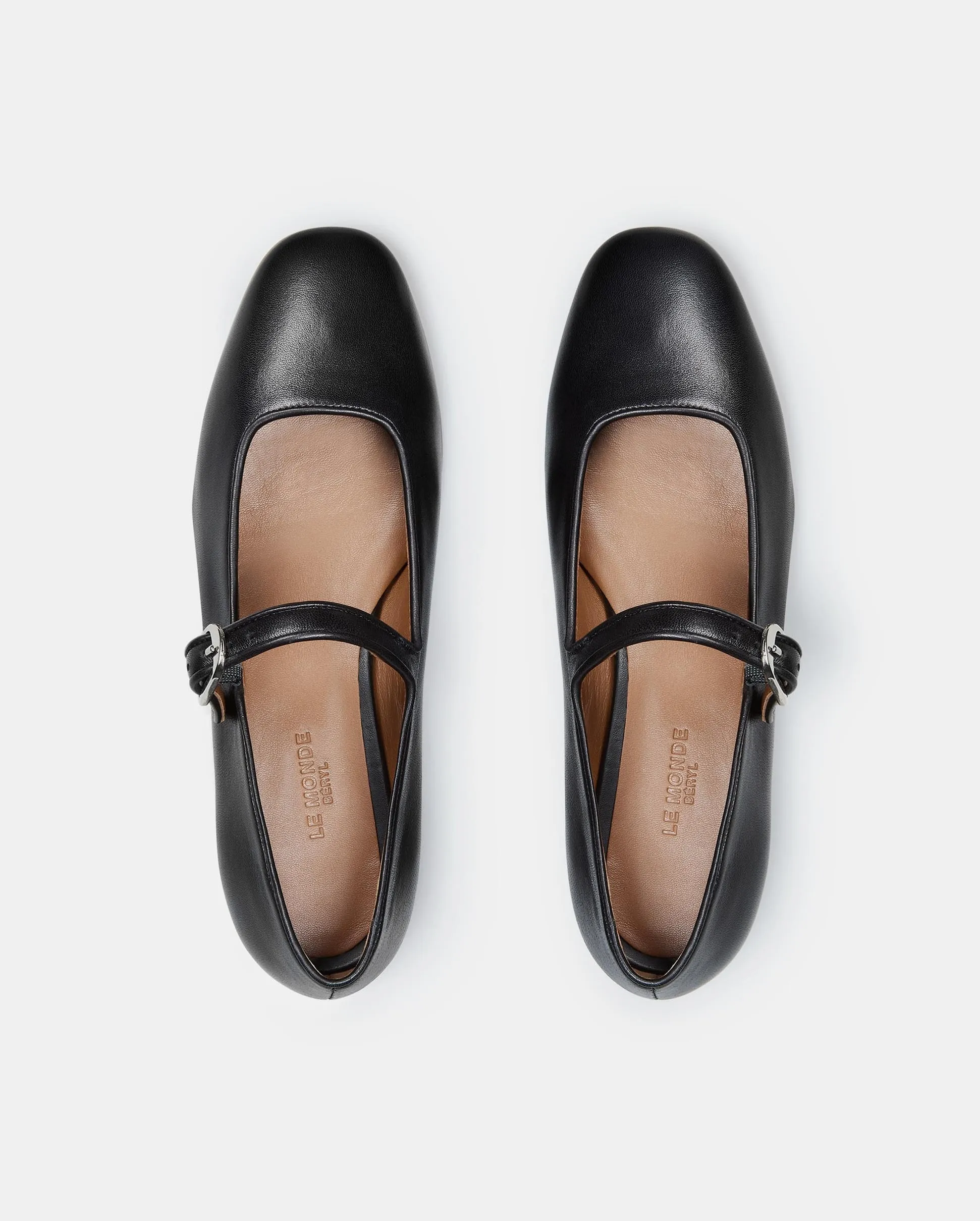 MARY JANE FLATS / BLACK LEATHER