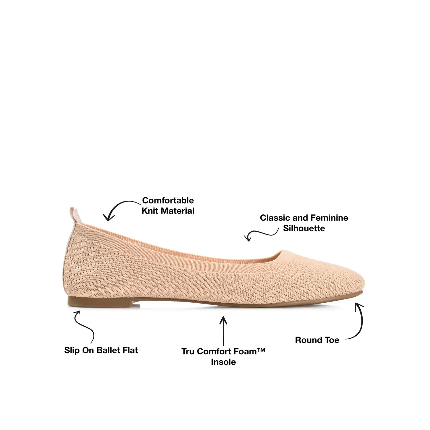 MARYANN KNIT FABRIC BALLET FLATS IN STATEMENT