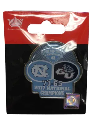 North Carolina Tar Heels 2017 Basketball Champions Final Score Lapel Pin